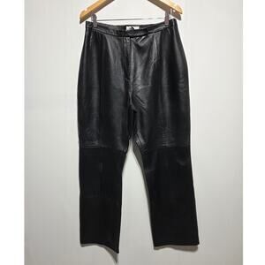 Croft & Barrow Woman's Black Leather Pants Size 14 NWT High Rise